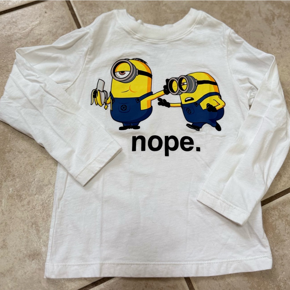 Minions White Long Sleeve Kids Shirt